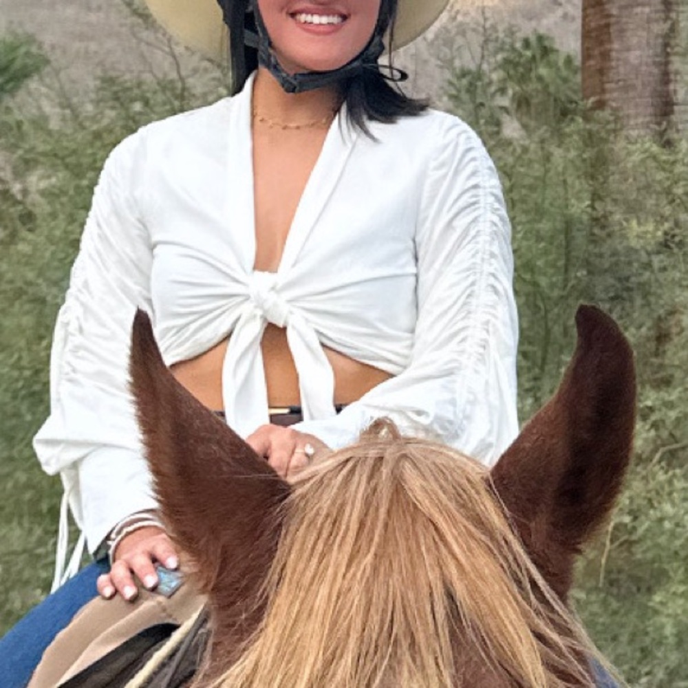 Just Bee Queen White Wrap Top